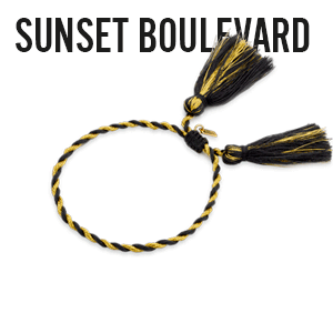 Cordon Sunset Boulevard, bracelets Mya Bay avec pendentifs dorés