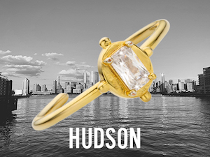 Bague Hudson dorée, bijoux Mya Bay ajustables