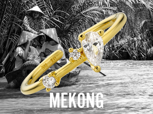 Bague Mekong dorée, bijoux Mya Bay ajustables