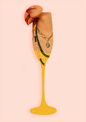 Collier bellini MYA BAY de couleur vert, orange, rose et jaune en perles