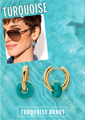 Frame on natural stone Turquoise with a photo and earrings with a natural stone ring
