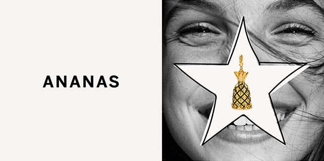 Charm Pineapple, gold pendant from the Pimp collection Mya Bay