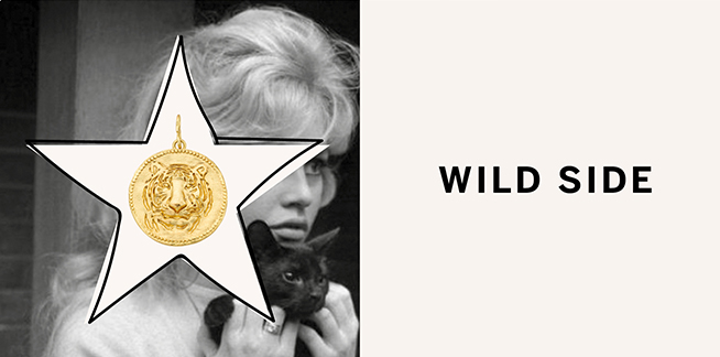 Charm Wild Side Tiger, gold pendant from the Pimp collection Mya Bay