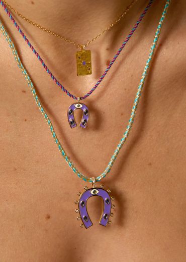 COLLIER - PURPLE HORSESHOE
