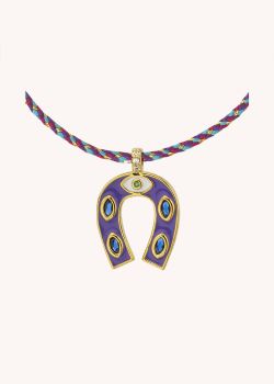 COLLIER - PURPLE MINI HORSESHOE
